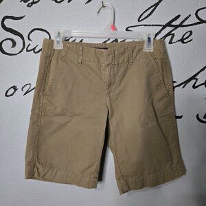 Women's Gap Hadley Cotton Bermuda Shorts, Khaki, 0